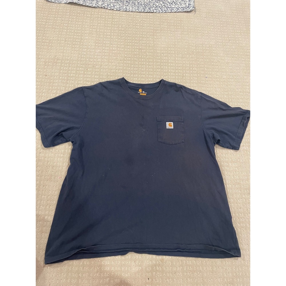 Carhartt Mens K87 Workwear Pocket T-Shirt Navy Blue Original Fit 2XL G74